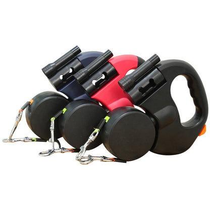 2-in-1 Lifestyle 360° Dual Traction System Leash: Integrated LED & Waste Bag System
