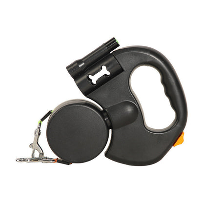 2-in-1 Lifestyle 360° Dual Traction System Leash: Integrated LED & Waste Bag System