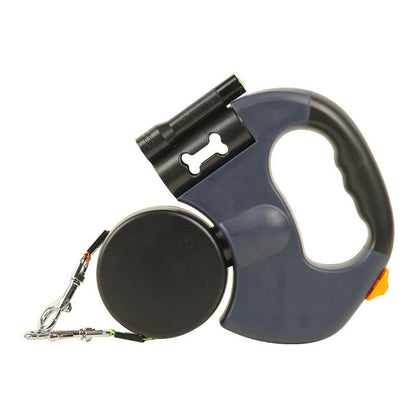 2-in-1 Lifestyle 360° Dual Traction System Leash: Integrated LED & Waste Bag System