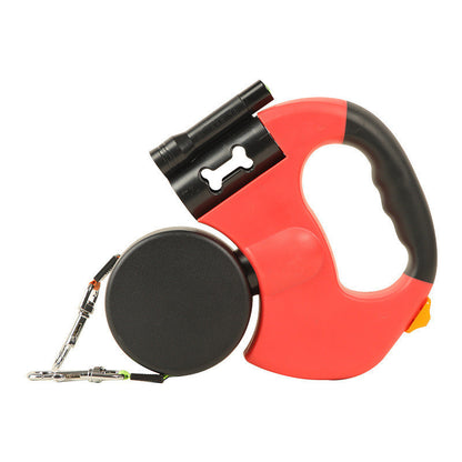 2-in-1 Lifestyle 360° Dual Traction System Leash: Integrated LED & Waste Bag System