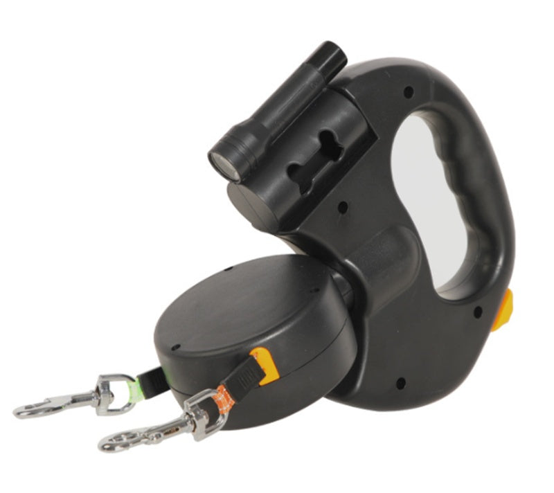 2-in-1 Lifestyle 360° Dual Traction System Leash: Integrated LED & Waste Bag System