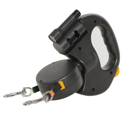 2-in-1 Lifestyle 360° Dual Traction System Leash: Integrated LED & Waste Bag System