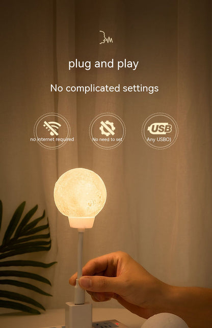 Smart Voice Control Moon Light - Minimalist Ambient Lighting for Bedside & Decor