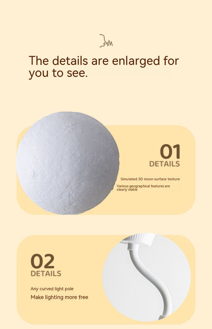 Smart Voice Control Moon Light - Minimalist Ambient Lighting for Bedside & Decor