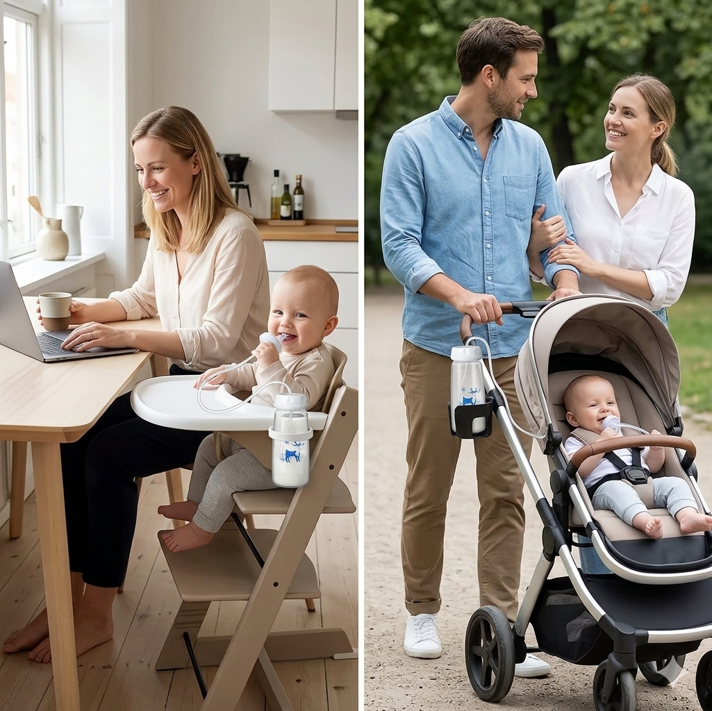 Parenting Without the Heavy Lifting: The Hands-Free Feeding Revolution 8oz/240ml hands free Baby Bottle