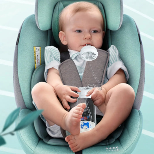 Lightweight, BPA-free PP baby bottle showing the straw and tube assembly for versatile feeding angles.
