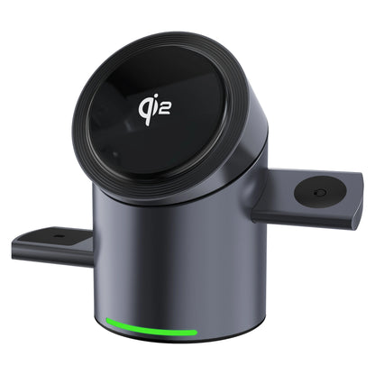 Next-Gen Qi2 15W Mag-Snap Station: 3-in-1 Ultra-Fast Wireless Charger for iPhone 16/15/14, Watch & Buds