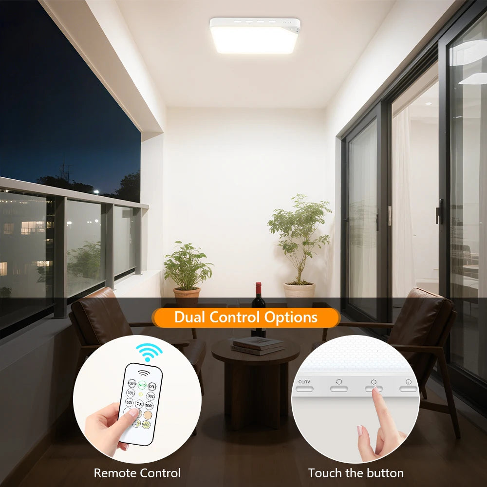 Rechargeable Wireless Motion Sensor Ceiling Light with Remote 