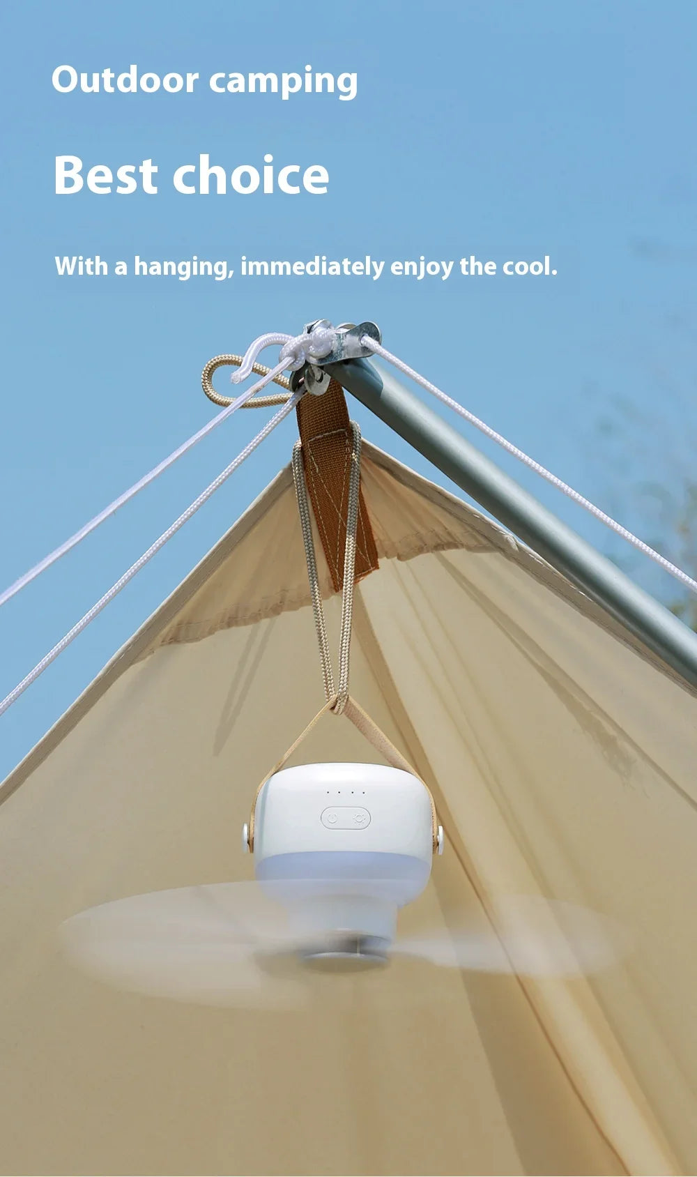 Tragbare Deckenventilatoren Wiederaufladbarer LED-Elektroventilator Nachtlampe Zuhause Outdoor Camping Zelt Hängeventilator Licht mit Fernbedienung