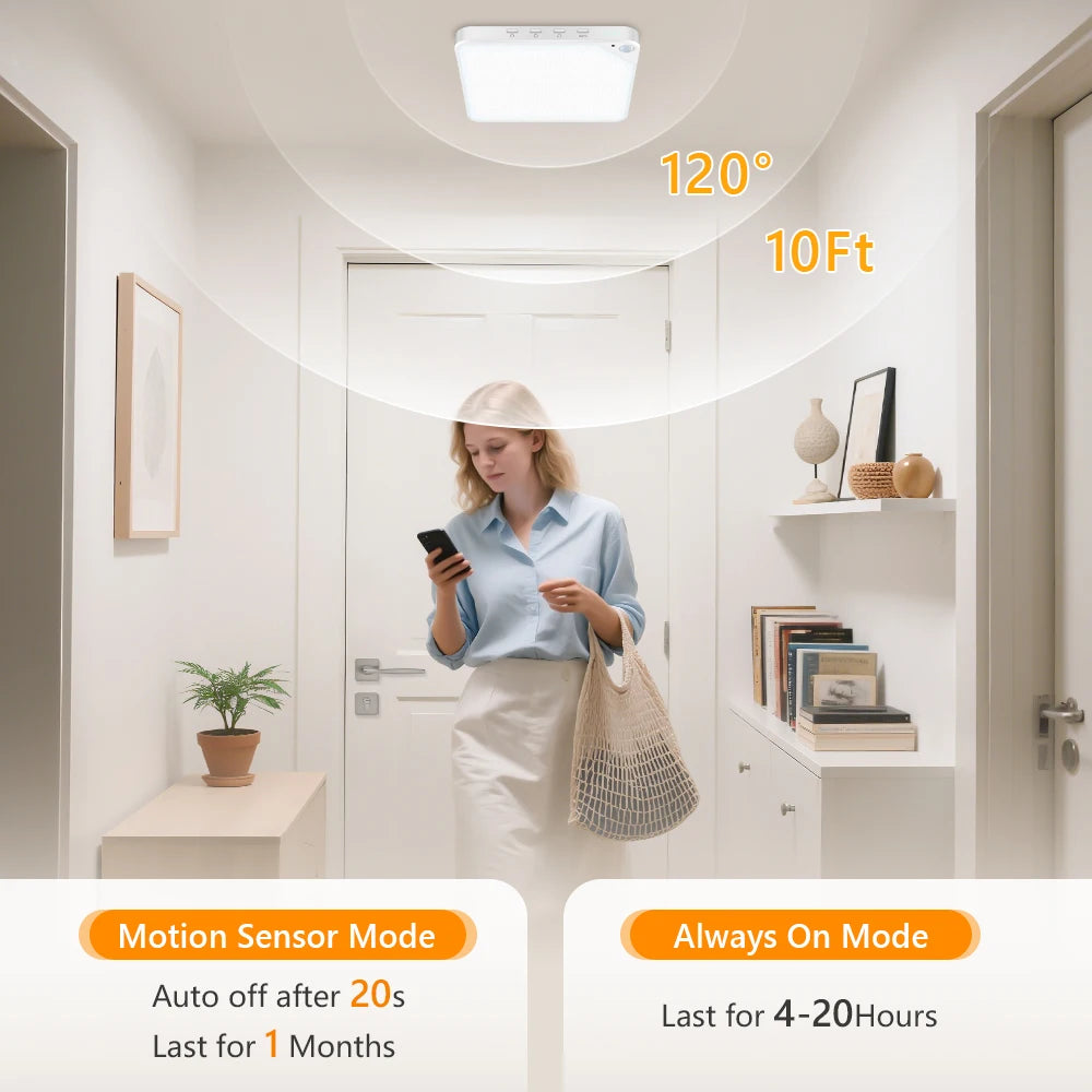 Rechargeable Wireless Motion Sensor Ceiling Light with Remote 