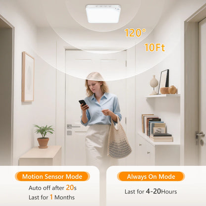 Rechargeable Wireless Motion Sensor Ceiling Light with Remote 