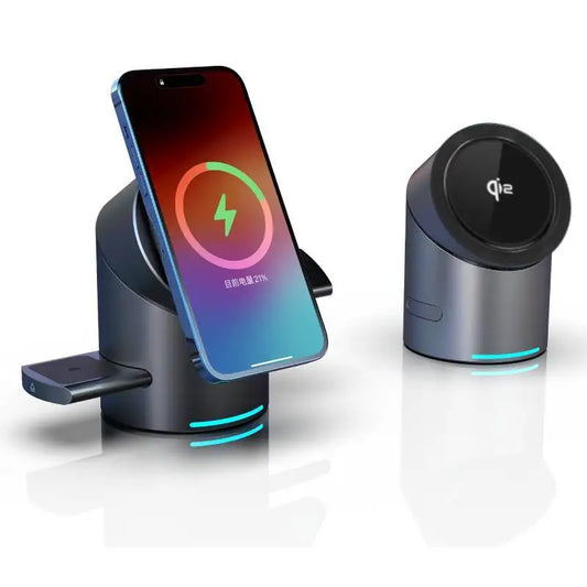 Next-Gen Qi2 15W Mag-Snap Station: 3-in-1 Ultra-Fast Wireless Charger for iPhone 16/15/14, Watch & Buds