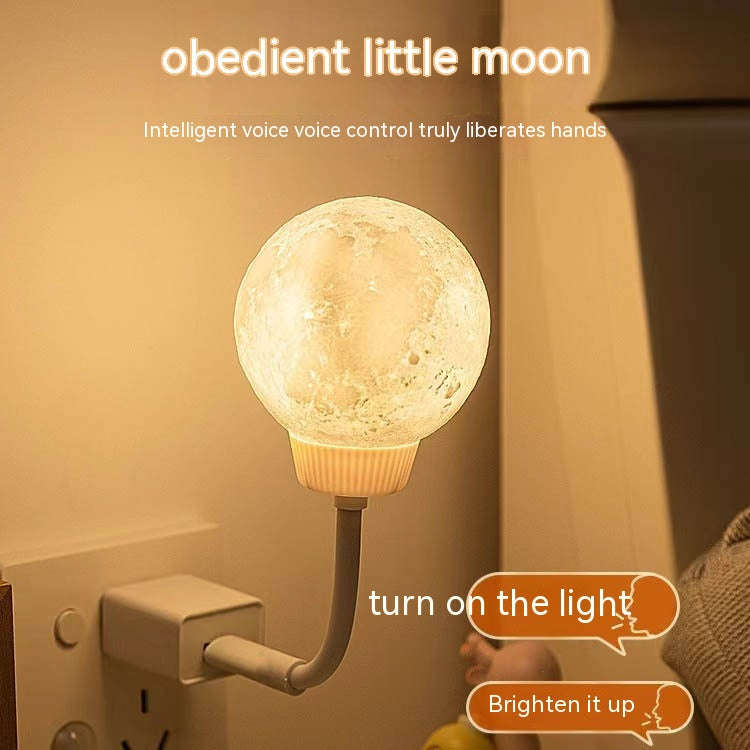 Hands-free smart voice-controlled moon lamp by SmartNest™, changing colors and brightness through simple voice commands for a seamless lifestyle.