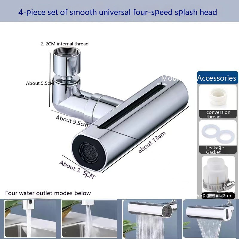 Kitchen Game-Changer: Universal 720° Rotating Waterfall Faucet Extension – No More Splashes!