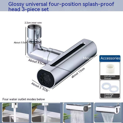 Kitchen Game-Changer: Universal 720° Rotating Waterfall Faucet Extension – No More Splashes!